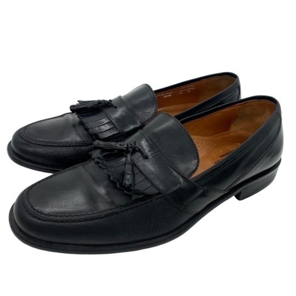 Bostonian Black Leather Classic Tassel Loafers Dress Shoes